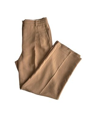 ARITZIA WILFRED Women’s The Effortless Pant Crepette Folio Brown Wide Leg Sz 12